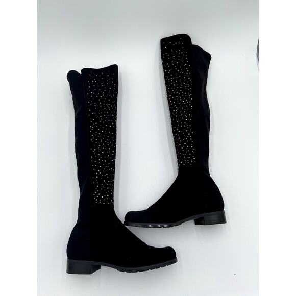 Stuart Weitzman 5050 Suede Embellished Studded Over The Knee Tall Boots size 7.5 - Picture 2 of 13